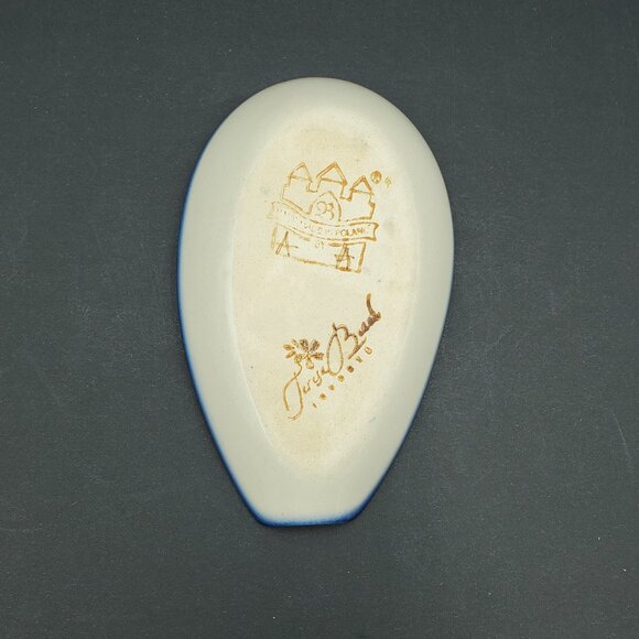 Polish Pottery Spoon Rest Mosaic Flower Floral Peacock Flowering Peacock - Picture 4 of 5